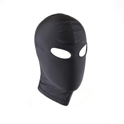 Black Faux Leather Body Harness Hood Roleplay Breathable Open Eyes And Nose Mask