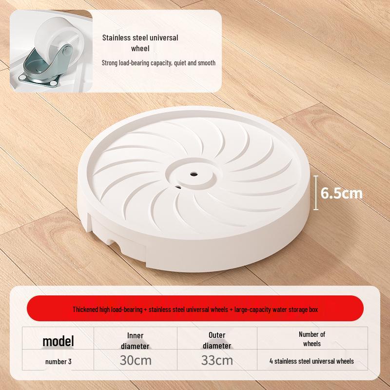 Wheeled Mobile Flower Pot Tray with Hidden Universal Wheels - Thickened Plastic Base