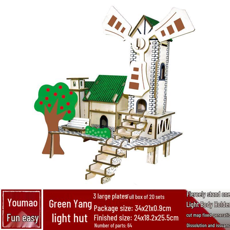 3D drevené puzzle architektonický model školská remeselná festivalová aktivita hračka