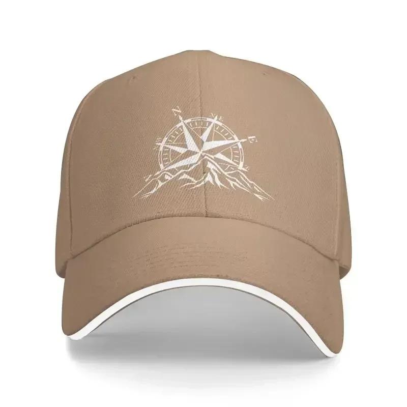 Fashion Compass Rose Mountain Baseball Cap Men Women Breathable Nautical Dad Hat Sports