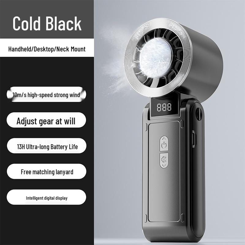 

Portable Rechargeable Handheld Mini Fan with Folding Neck and Semiconductor Cooling 17.5*6*5.5cm (Individual Color Box)