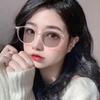 Korean Style Women's Color-Changing Myopia Glasses with Prescription, Anti-Blue Light, Tea-Colored Frames