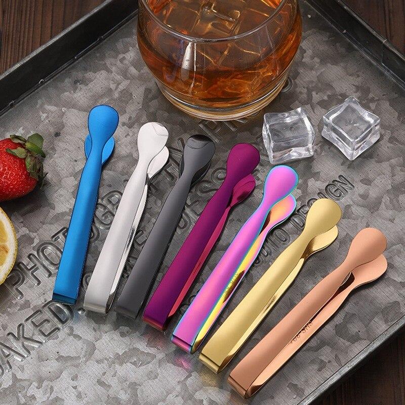 Stainless Steel Sugar Cube Clip Gold-plated Round Head Small Ice Clip Towel Sugar Clip Hotel Supplies 304 Ice Clip Purple