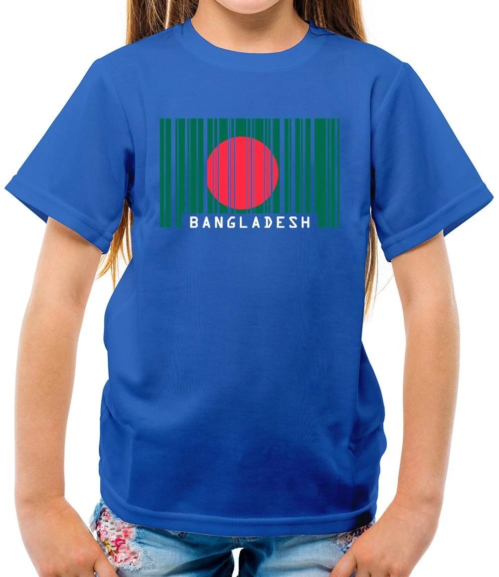 Bangladesh Barcode Style Flag - Kids Boys Girls T-Shirt Tees Top From Bangladesh - Country - Travel 140