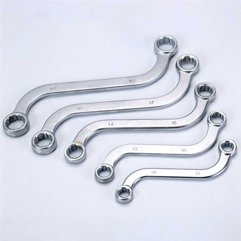 5Pcs S-Type Wrench Includes 10-11mm, 12-13 mm, 14-15 mm, 16-17 mm and 18-19 mm Machine Fastener Repair Tools.