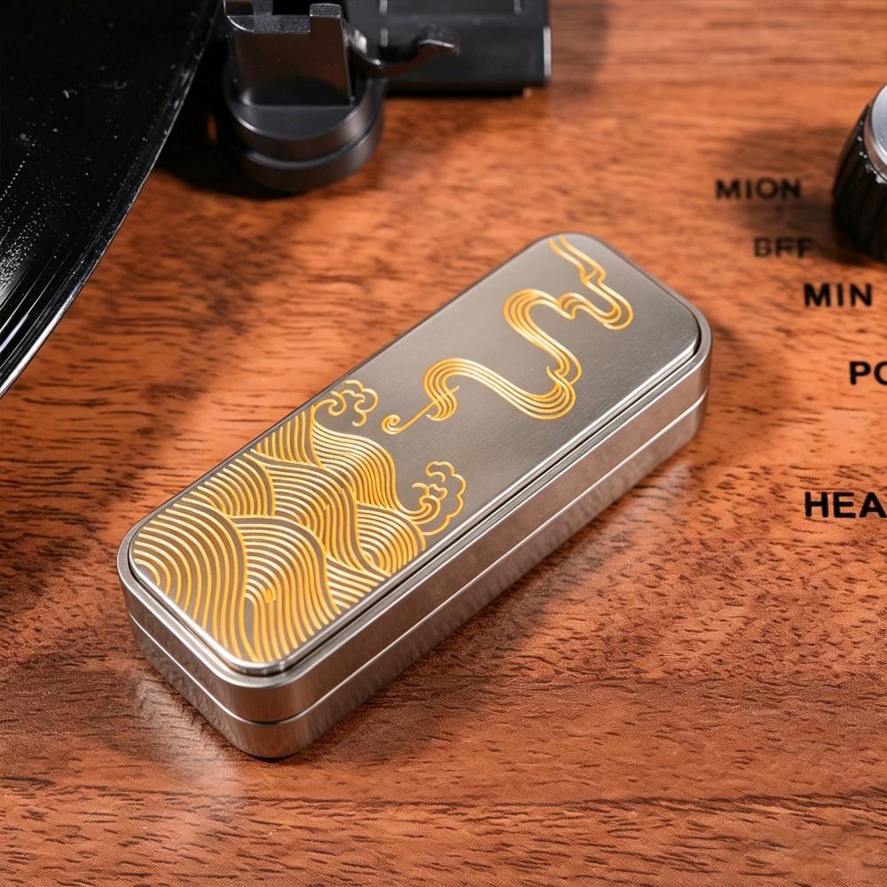 Mini Stainless Steel Push Card Fidget Toy Portable EDC Slider Block Boredom Breaker Stress Relief Sensory Toys Beautiful Pattern
