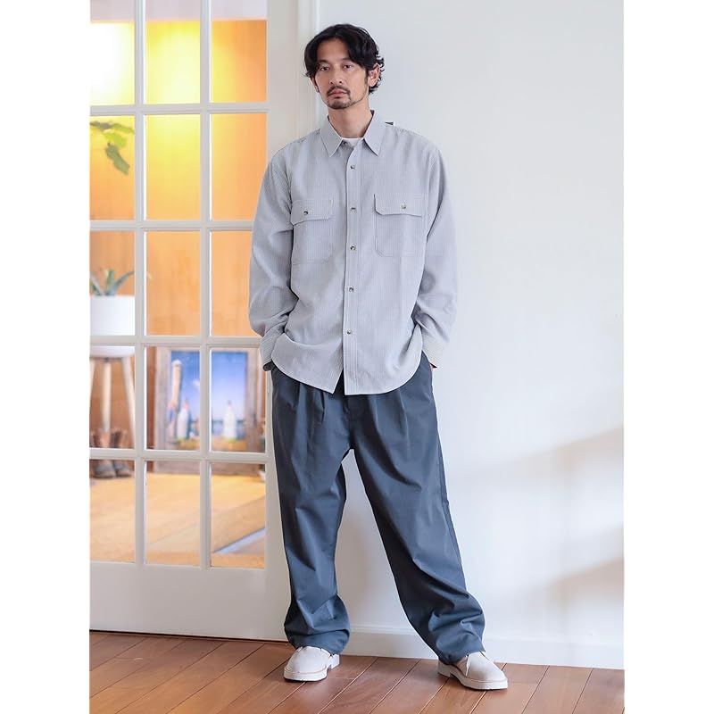 [Beaming life store by BEAMS] L/S shirt polyester work shirt men's CHARCOAL.G XL_92110376247