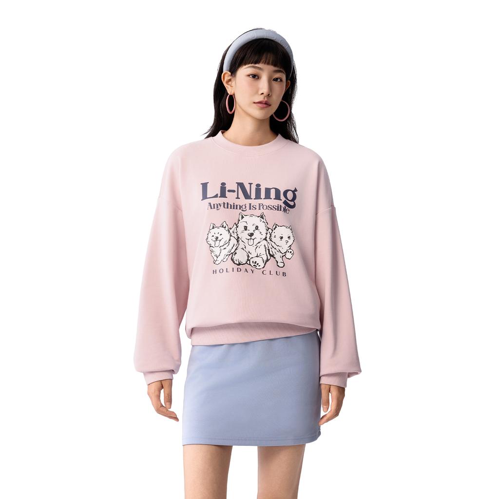 Li Ning Sports Life Collection Sweatshirt Women's Light Blush Pink AWDV360-4
