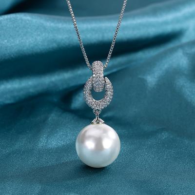 Ciondolo di Perla Fritillaria Australiana Per Donna Collana di Perle Bianche Australiane Perle di Tahiti Per Donna