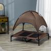 Elevated Dog Bed with Canopy, Pet Bed, Dog Lounger Outdoor with Roof, Breathable, Taffeta Fabric for Camping Coffee 92 X 76 X 90 Cm