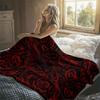 Gothic Roses Eyes Red Flannel Blanket Perfect for Sofa Office Bed Travel Sleep Read Relax Camping Four Season Use