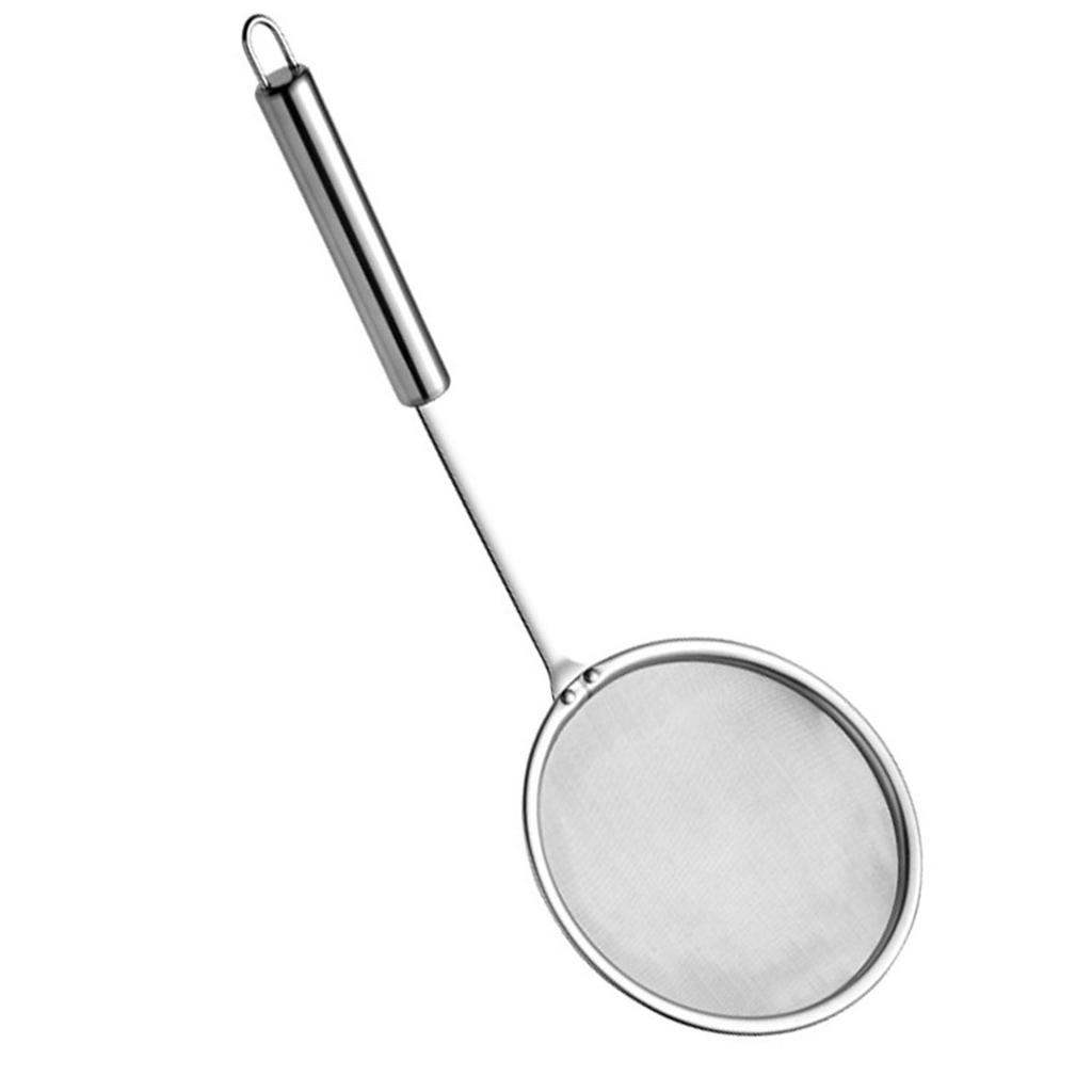 304 Stainless Steel Mesh Strainer Spoon Kitchen Oil Filter Skimmer Ladle for Cooking Soup Grease Removal Home Use