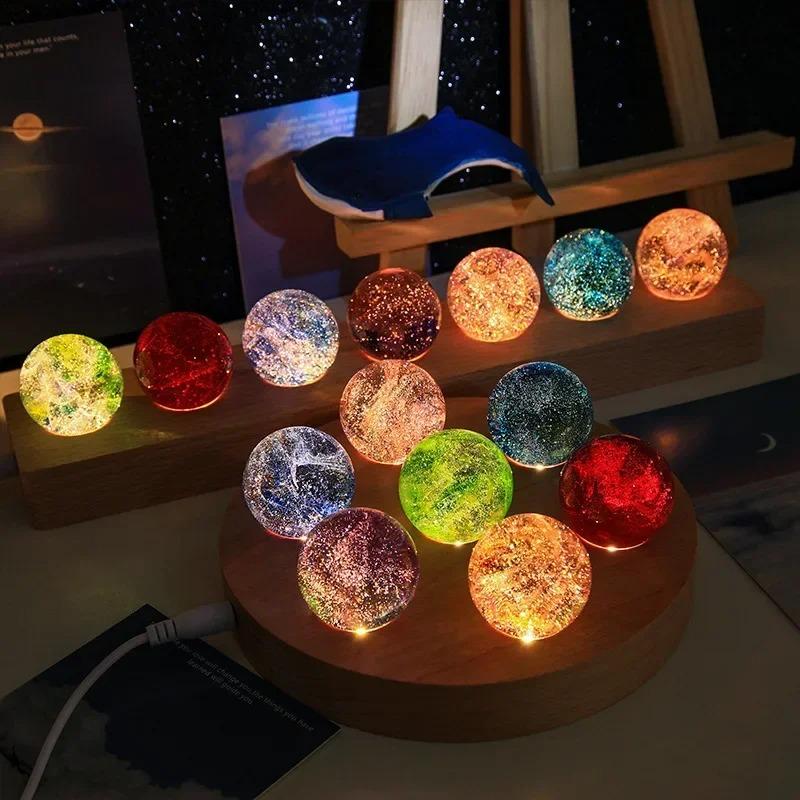 Fantasy Bunter Glassternball Leuchtender Planet Astronomie Planeten Kugel Fantastischer Stil Heimdekoration Kosmisches Modell Kindergeschenk