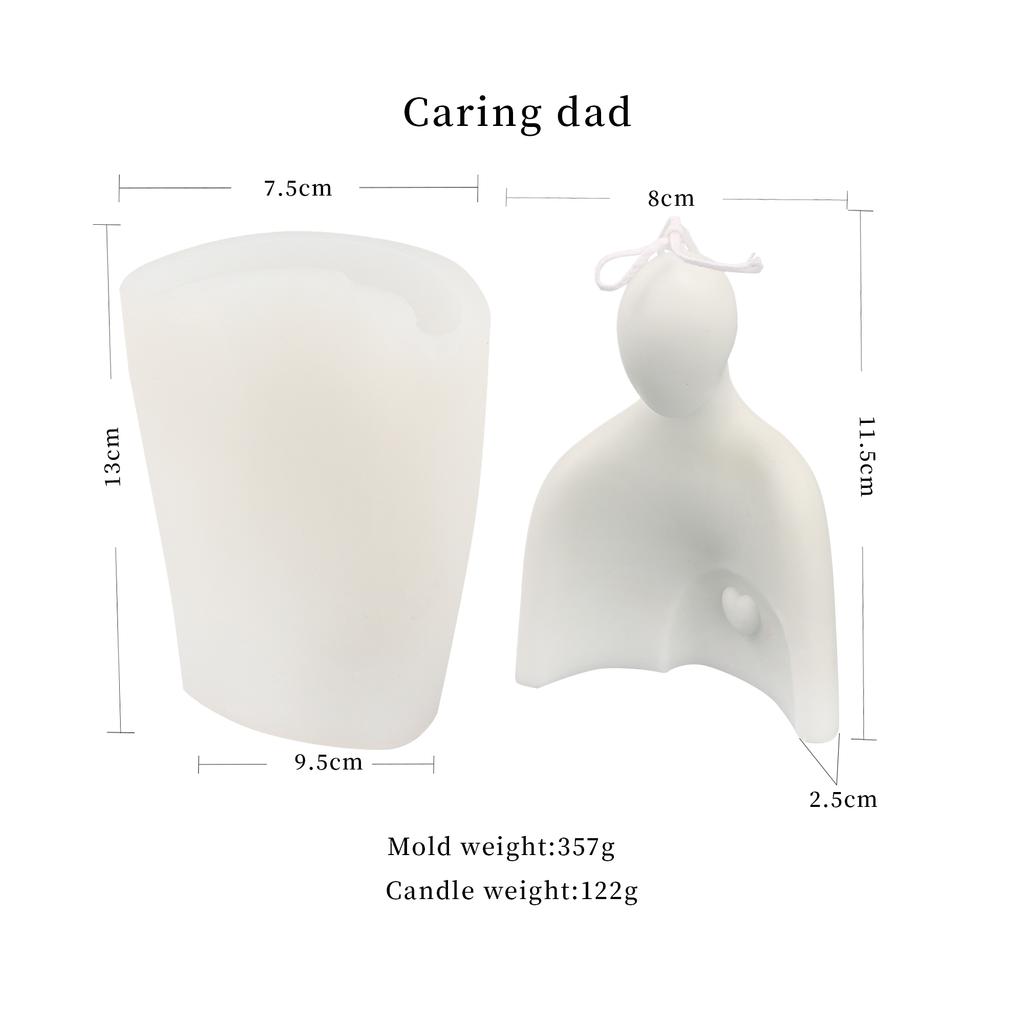 Simple Style Art Family Candle Mould Home Decoration Father Mother Children Wax Plaster Statue Making Tool Silicone Mold