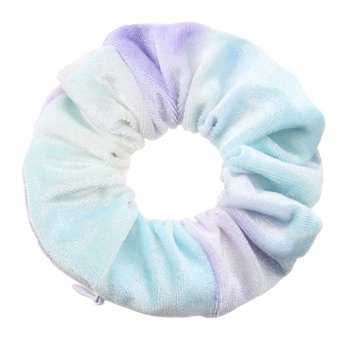 Hot Selling High Quality Elegant Zipper Velvet Material Tie Dye Design Pocket Unisex Scrunchies