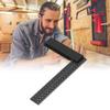 20cm Aluminum Square with Black Graduations and White Markings, T200, Carpentry Square, L-Shaped Square, High-Precision Carpentry Measuring Tool