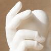 Handheld Heart Statue Hand Holding 3D Printed Figurine, Modern Minimalist Sculptural Desk Decor, Romantic Black White Home Decor Accent for