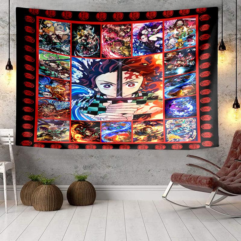 Dark Fantasy Demon Battle Tapestry, Unique Design Tapestry, Wall Decor for Bedroom,Livingroom, Playroom,Heartwarming Fan Holiday Gifts