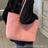 Niche design woven shoulder bag fashionable texture tote bag women's 2025 new large-capacity work commuter bag
