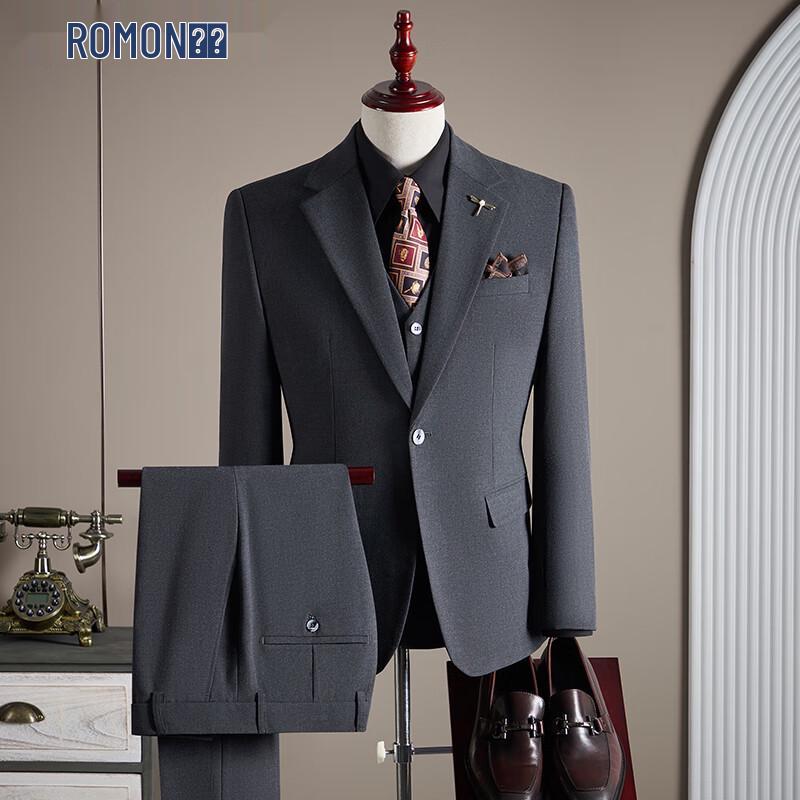 ROMON Men's 3-Piece Business Formal Suit Set