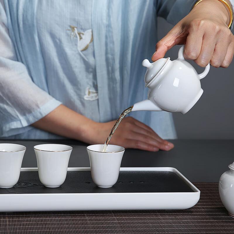 Suet Jade Porcelain Kung Fu Teapot