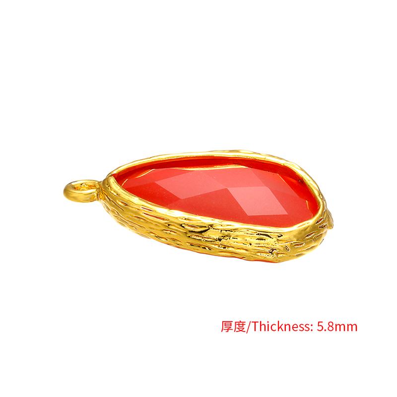 ZHUKOU 13x23mm Exquisite Brass Frame crystal solid pendant for Women necklace earrings jewelry accessories model:VD443