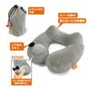 Vanguard Neck Pillow, Air Pillow, Travel Pillow, Pump-Operated, Adjustable Height, with Headrest, Compact, Storage Pouch, Convenient for Airplane