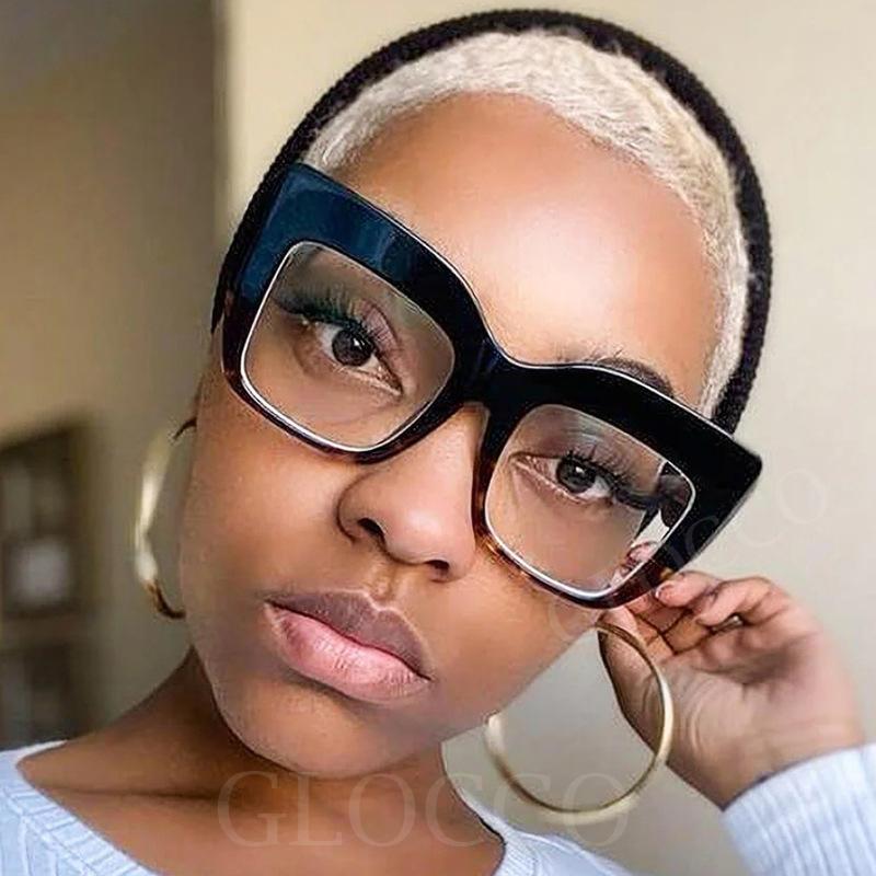 Luxury Brand Anti Blue Light Square Transparent Glasses Frame Oversized Eyeglass For Women Reading Glasses Presbyopia Eyeglasses