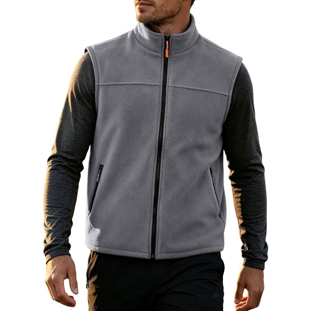 Men's Color Zip-Up Vest for Casual Layering