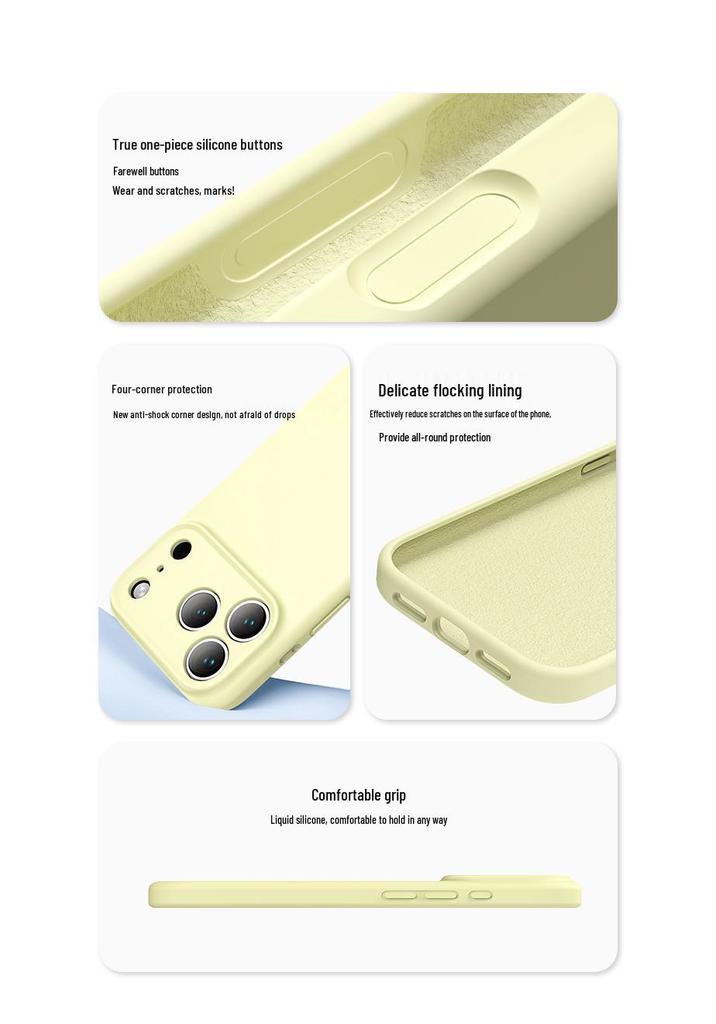 Solid Color Liquid Silicone Case with Precision Cutouts for iPhone 17 Pro