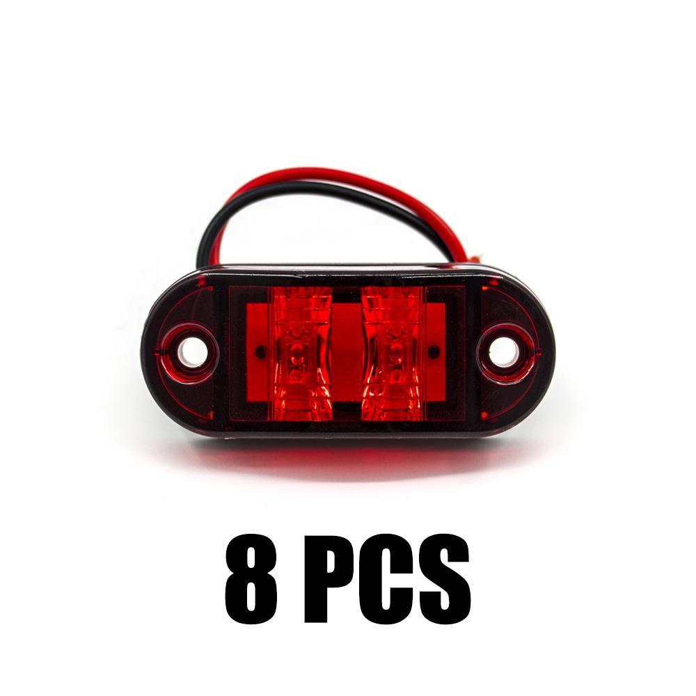 6x/8x/10x 12V 24V LED Side Marker Lights Warning Light Auto Car External Lights Trailer Truck Yellow White Red Clearance Lights