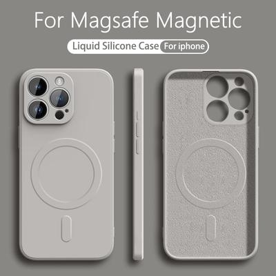 For Magsafe Magnetic Wireless Charging Case For iPhone 17E Air 17 16 15 14 13 12 11 Pro Max Mini 16E Plus Liquid Silicone Cover