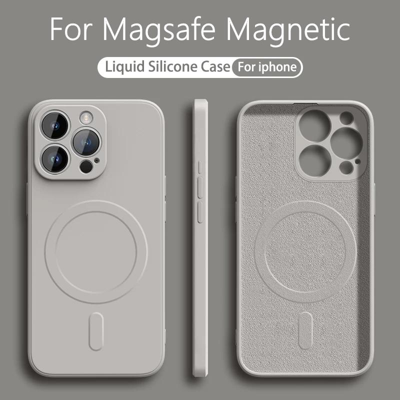 For Magsafe Magnetic Wireless Charging Case For iPhone 17E Air 17 16 15 14 13 12 11 Pro Max Mini 16E Plus Liquid Silicone Cover