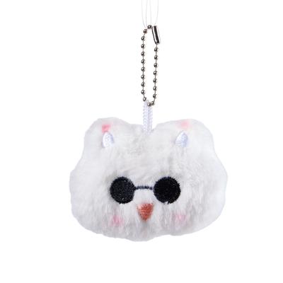 Kawaii Q-Version Anime Squeaky Cat Ball Keychain Cartoon Plush Doll Pendant Keyring Cute Toys Anime Peripheral Fans Gifts