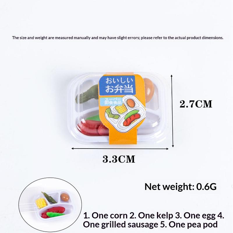 1 Pcs Simulation Miniature Food Toy Realistic Cooked Bento Box Dollhouse Decor For Doll House Kitchen Prop