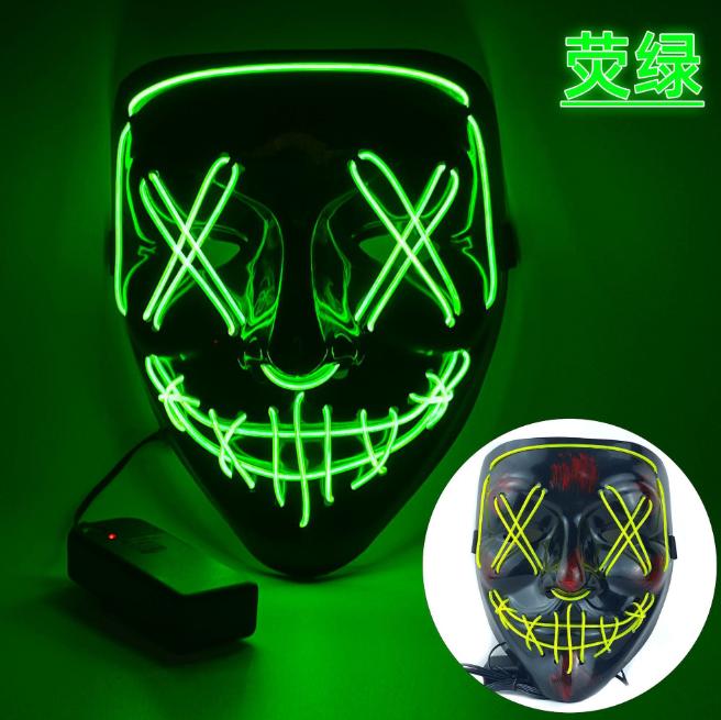 

Многостильная светящаяся светодиодная маска для чистки, профессиональная беспроводная светящаяся маска для вечеринки, мигающий декоративный головной убор, маска для Хэллоуина