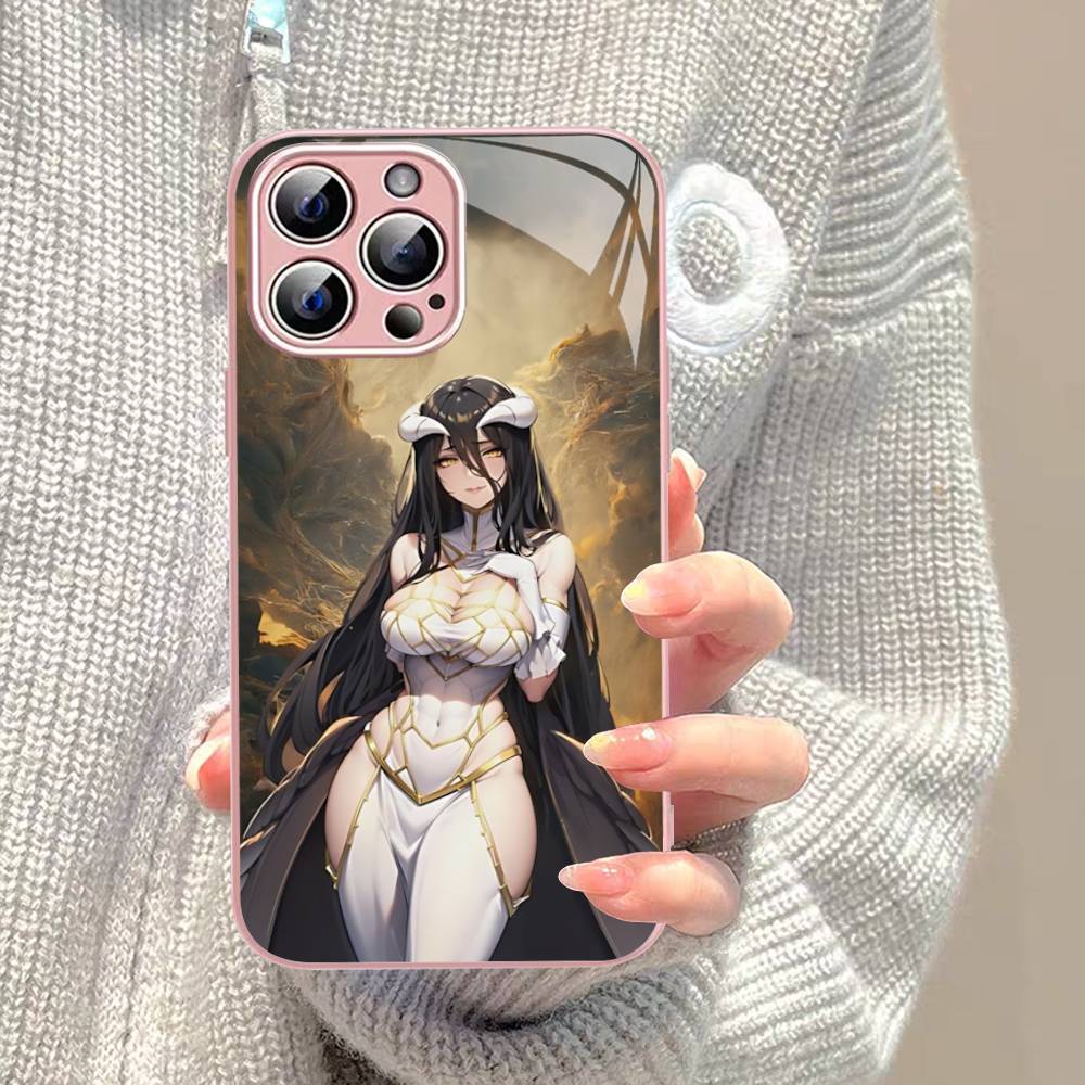 Cartoon Anime A-AlbedoS For IPhone 14 13 12 Mini 11 Pro XS Max X XR 14 Plus Tempered Glass Cover