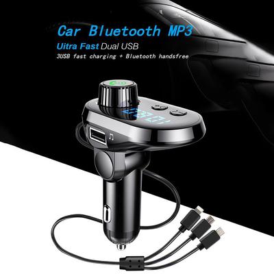 Car MP3 Player Bluetooth 5.0 FM Transmitter Kit Hands-Free 3.1A USB Car IOS Android Type C Charger