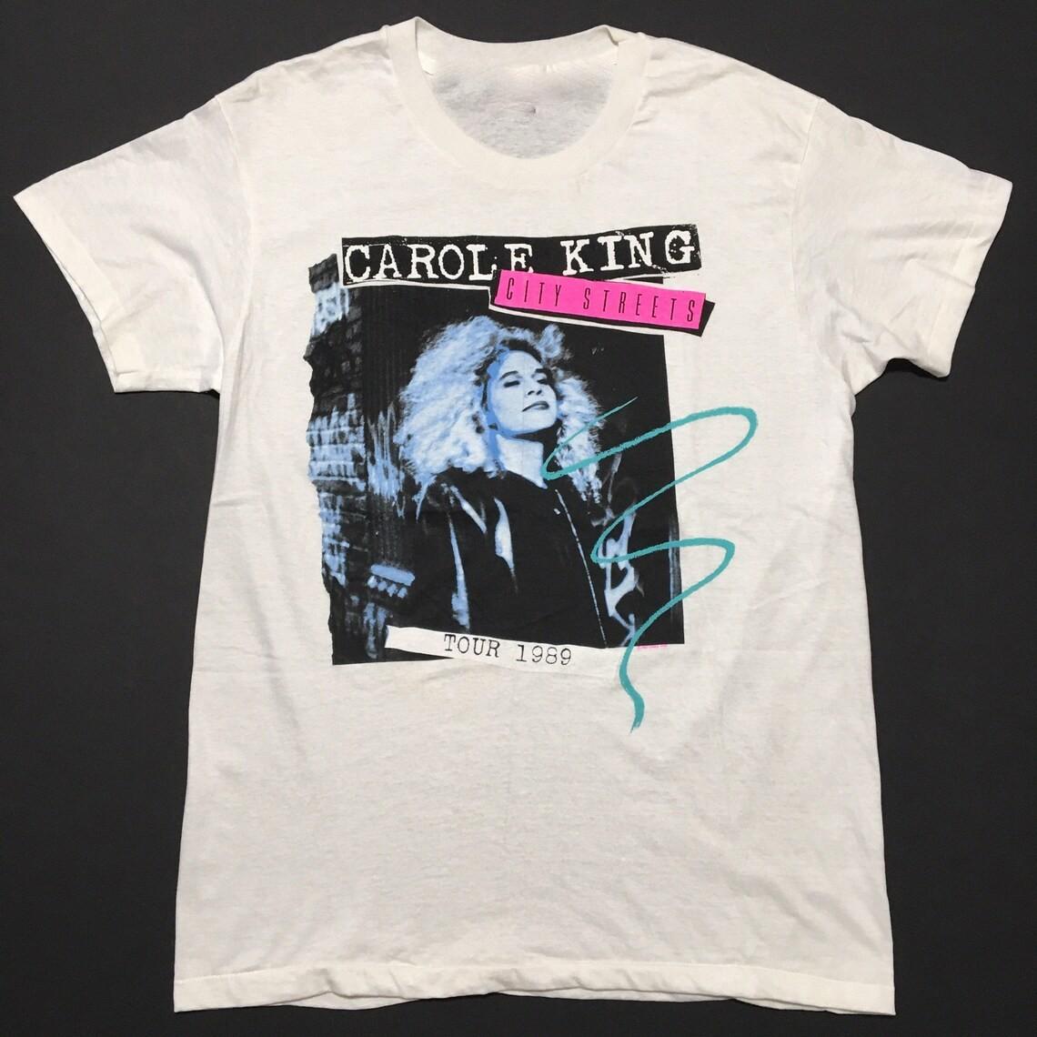 Vintage 80s Carole King City Streets Cotton White S-5XL Men Women Shirt TU553 S