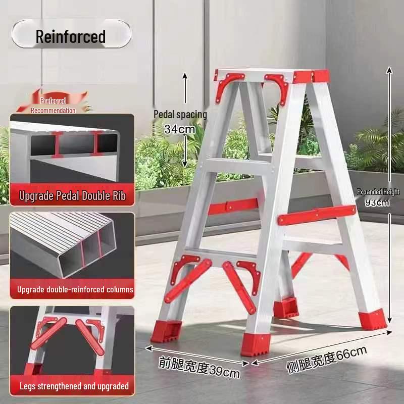 4m Aluminum Alloy A-Frame Ladder: Thickened, Non-Extendable, Foldable Household and Engineering Use
