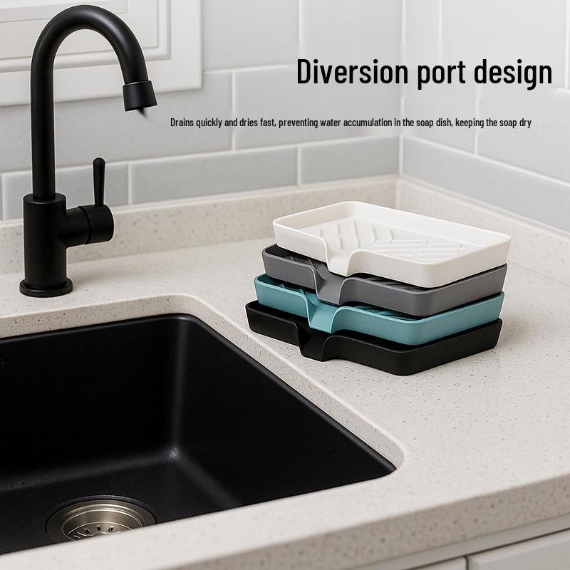 Silikon-Seifenschale im japanischen Stil: Kreatives Ablaufrinnen-Aufbewahrungsfach für Bad und Küche