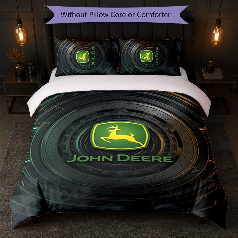 John Deere Print 3Pcs Bedding Set Duvet Cover With Two Pillowcases Soft Bed Linen For Household Bedroom