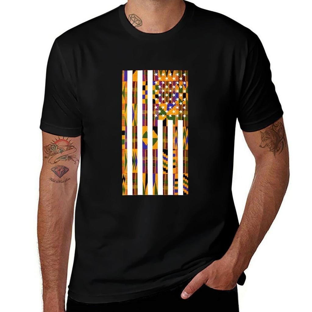 African Americanflag Tshirt Classic Graphic Short Sleeve Top