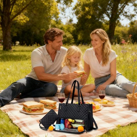 3-in-1 Tote Bag Backpack Lunch Bag Women Insulated Lunch Tote 15.6 Inch Laptop Compartment Lunch Pouch for Work Travel