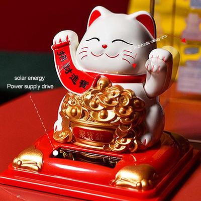Lucky Cat 3,15 tommer 8,3*8,1*8,1 cm Bonsai-dekorasjon