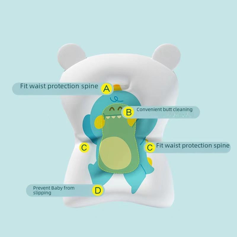Dinosaur Baby Bath Reclining Support Mat - Newborn Bath Seat & Float