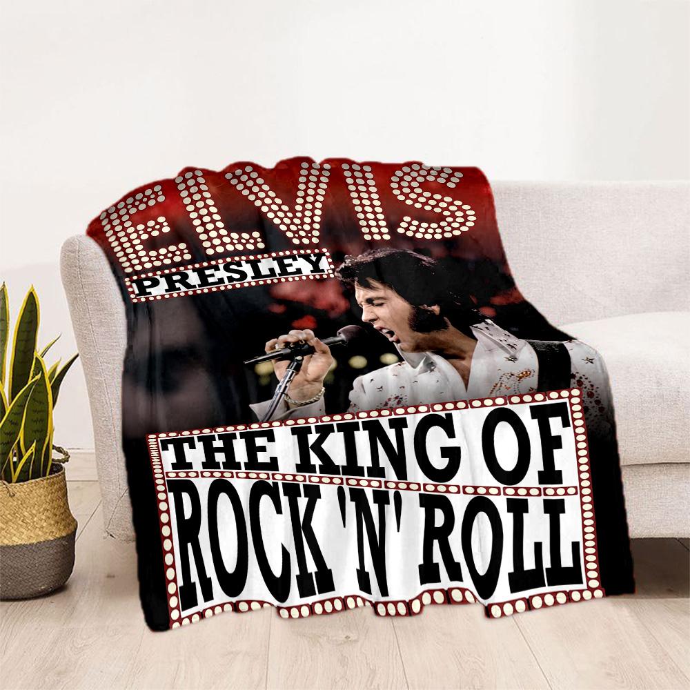 Elvis Presley: Rock 'n' Roll König Decke Bequem Geeignet für Bettwäsche Stuhl Bett Vier Jahreszeiten Universell Digitaldruck
