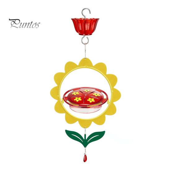 

Кормушка для колибри, подвесная, наружная, цветочный дизайн, кормушка для диких птиц, нектар, ров для муравьев, для декора патио на заднем дворе жёлтый