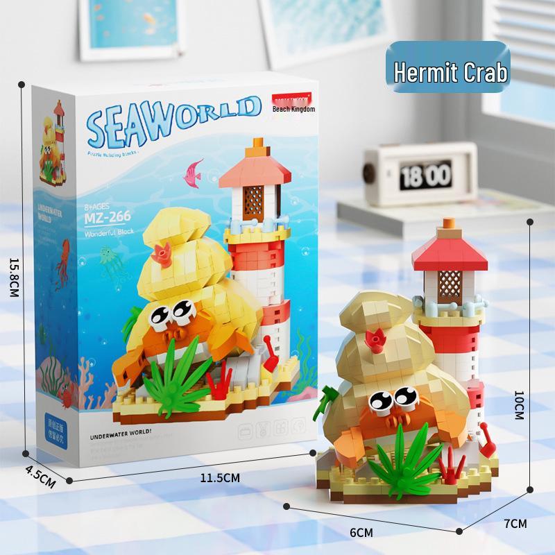 Compatible with Lechaochao Lechuang Shark Model Marine Life Building Blocks Toy for Kids