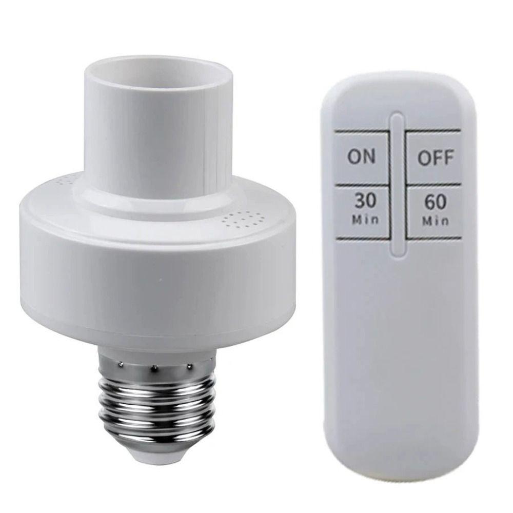 AC85-265V Light Bulb Base Wireless Remote Control LED Lamp Base E27 Smart Timer Switch  Pendant